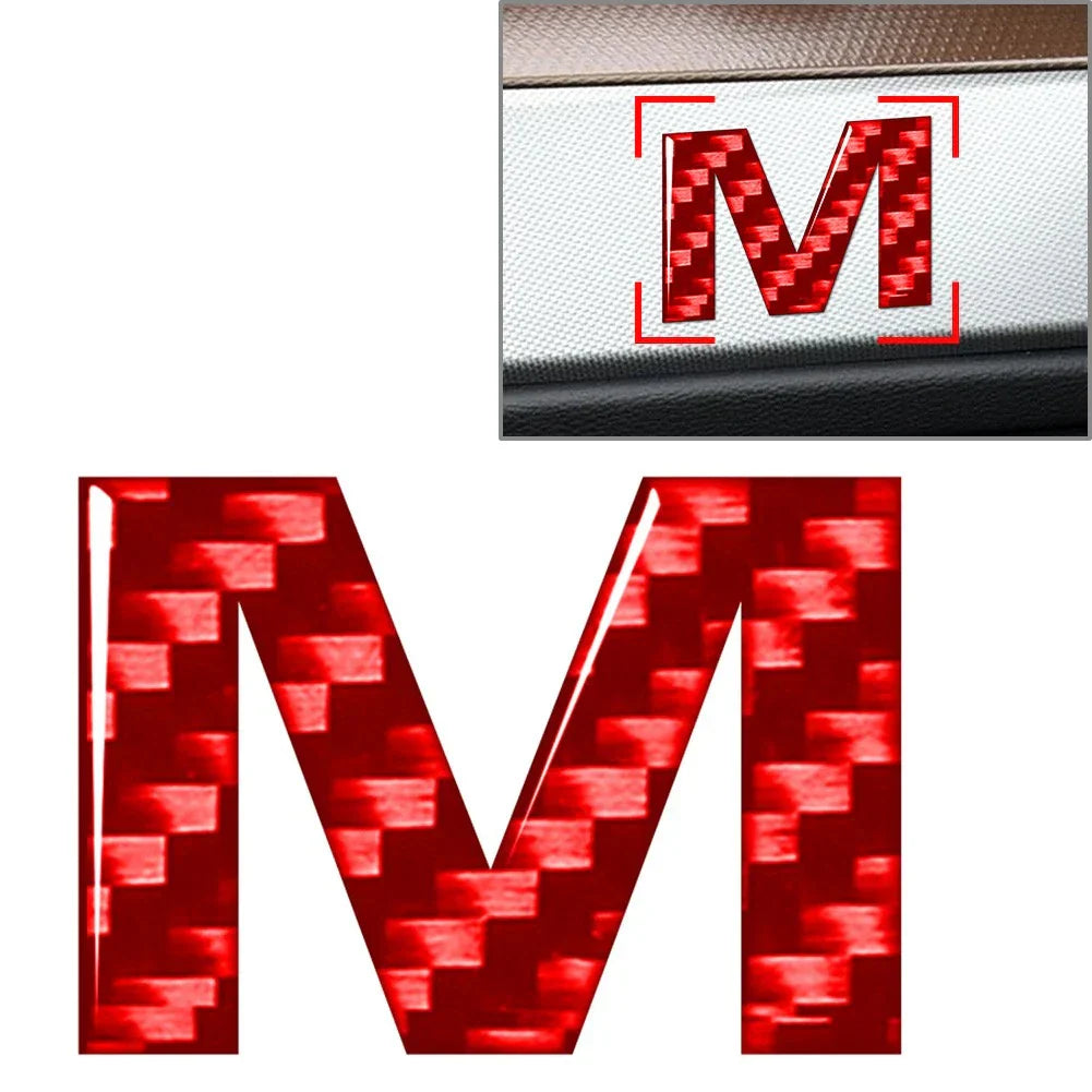 Carbon Red Letter Decals Stickers for Car Badge Emblem (All Years)