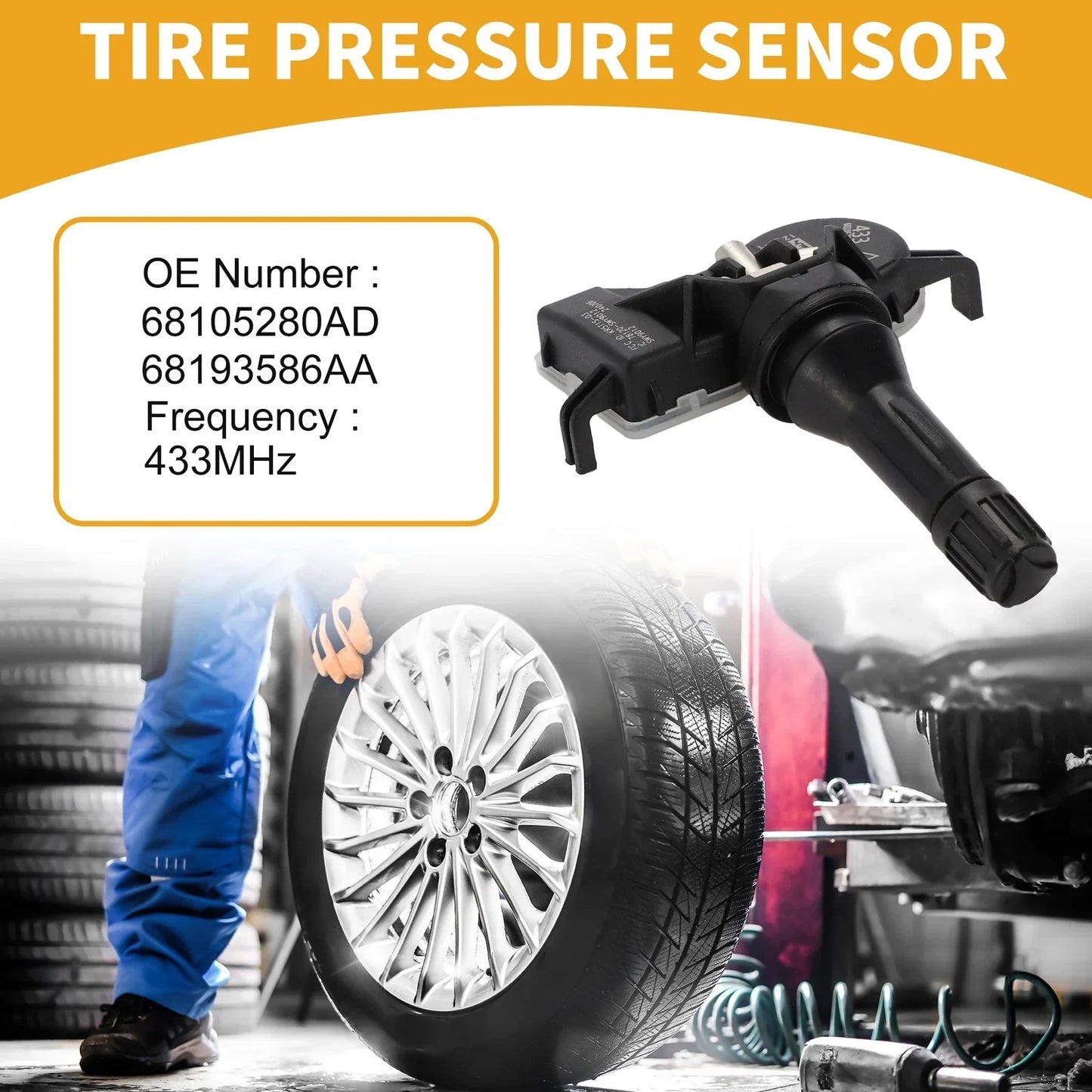 Tire Pressure Sensor for Dodge Dart 2013-2016 TPMS 1 x 433MHz Sensor