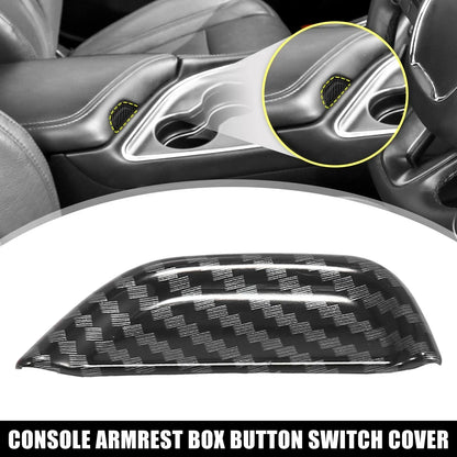 Carbon Fiber Armrest Box Button Switch Cover for Dodge Challenger (2015-2020)