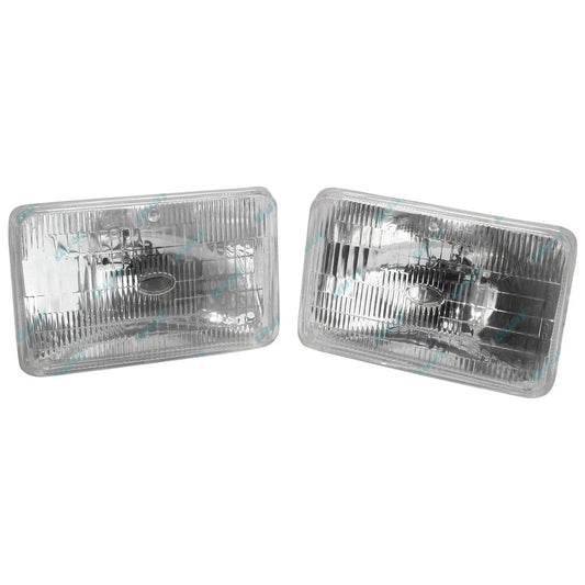 2 x Sealed Beams 6" x 4" Square 3 Pin 40/60W 12Volt for Landcruiser 80 Series