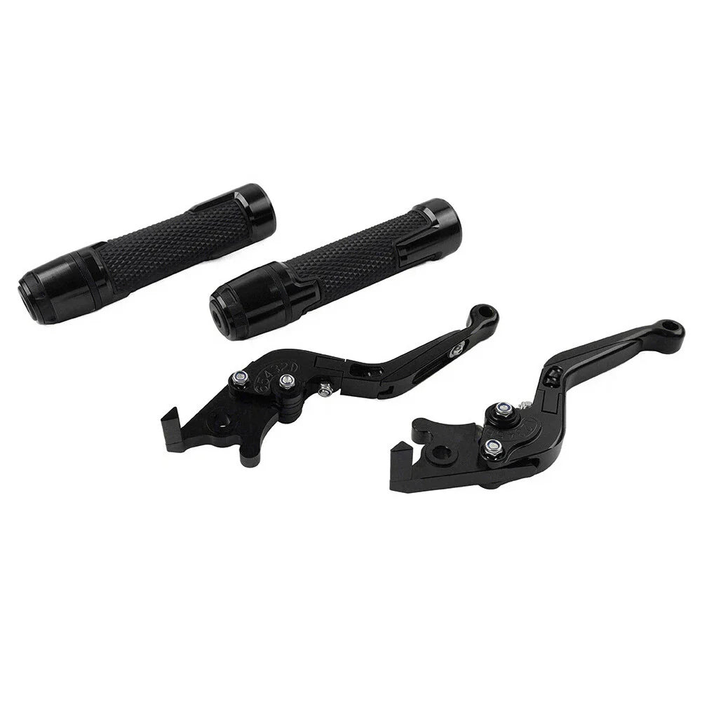 CNC Black Extendable Brake Clutch Levers & Grips for Daytona 675 (2006-2018)