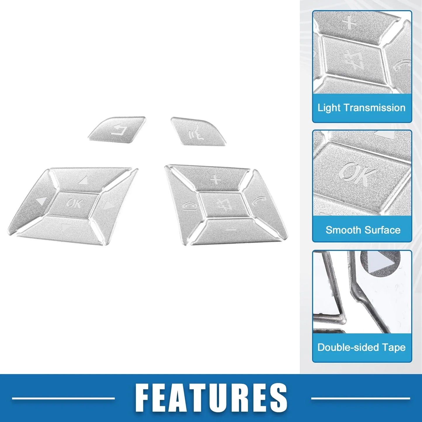 Steering Wheel Button Stickers Covers for Mercedes Benz (2010-2023) - Set of 12