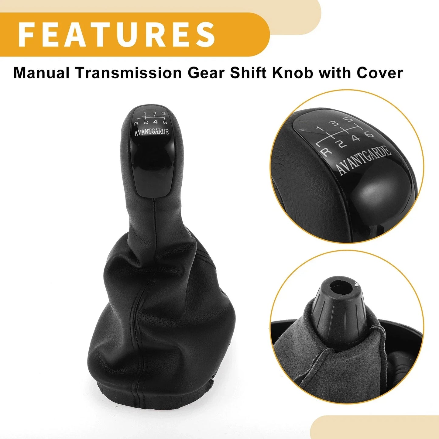 6 Speed Gear Shifter Knob & Cover for Mercedes-Benz C-Class (2001-2007)