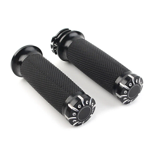 1" Black Handlebar Grips  for Harley Dyna Sportster XL883 1200 Softail (2004-2023)