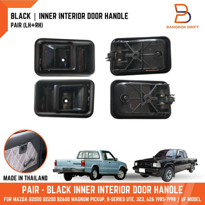 Black Inner Door Handle Pair for Mazda B-Series Bravo UF 323 626 (1994-2006)