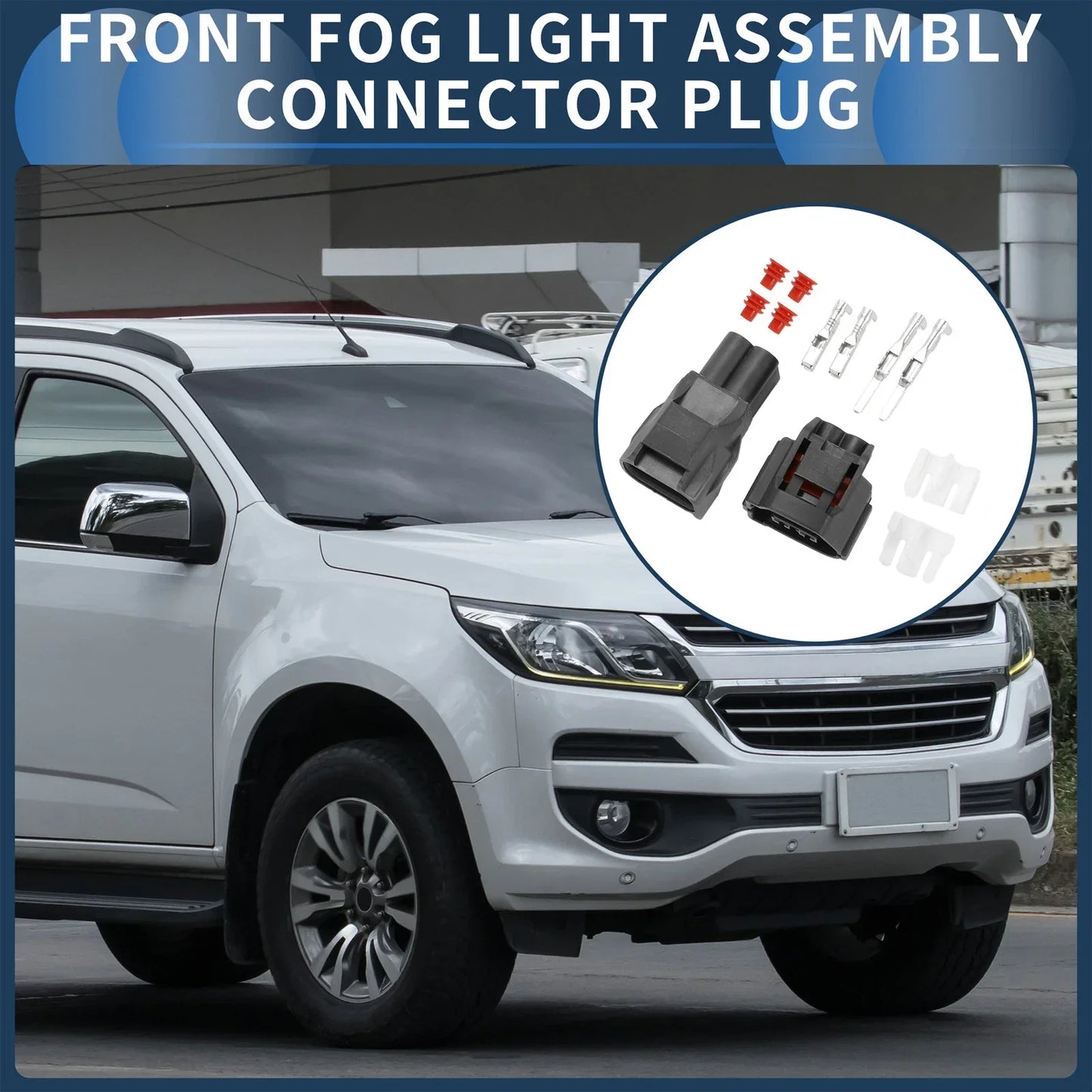 2 x Front Fog Light Assembly Connector Plug for Chevrolet
