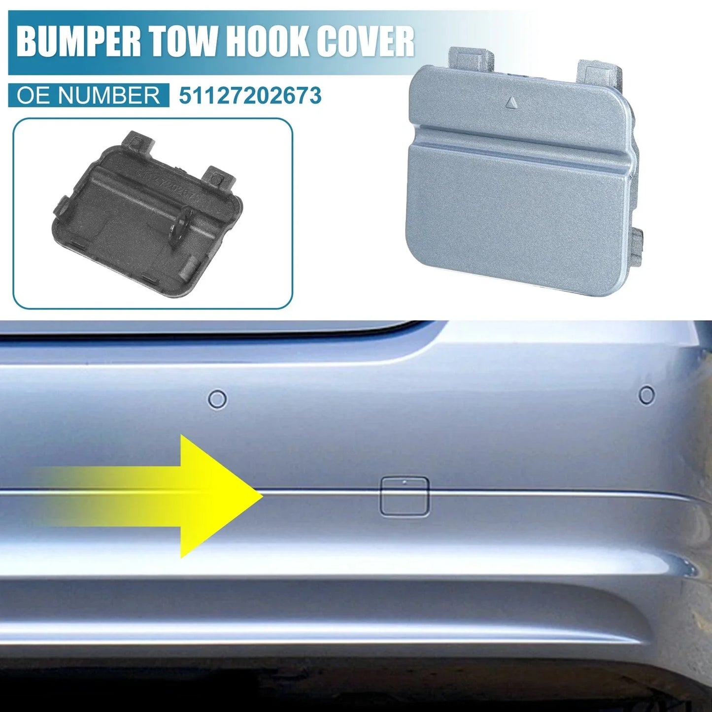 Rear Bumper Tow Hook Cover for BMW 3 Series E90 E91 (2009-2012) Blue
