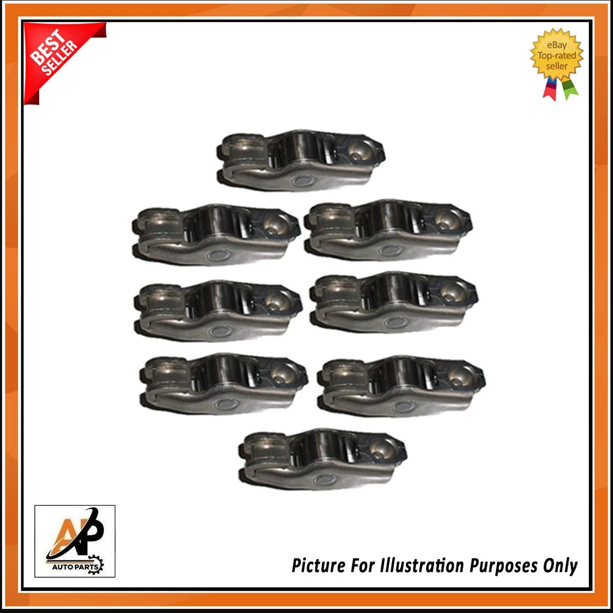 Engine Rocker Arms 8 Piece Replacement Set for Vauxhall Renault 1.6 CDTI (2009–2018)