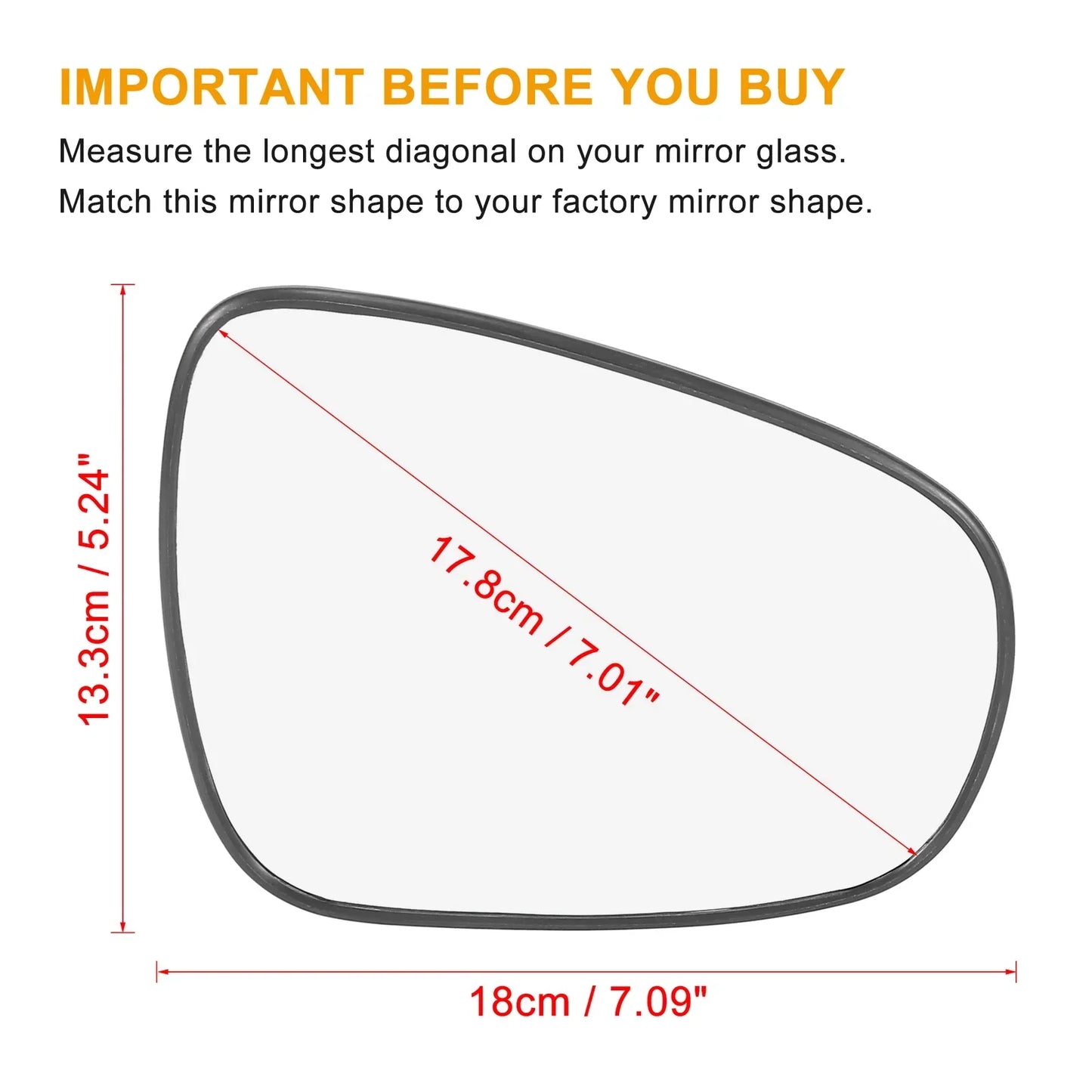 Heated Mirror Glass w/ Backing for Lexus LS460 CT200h ES350 (2007-2019)