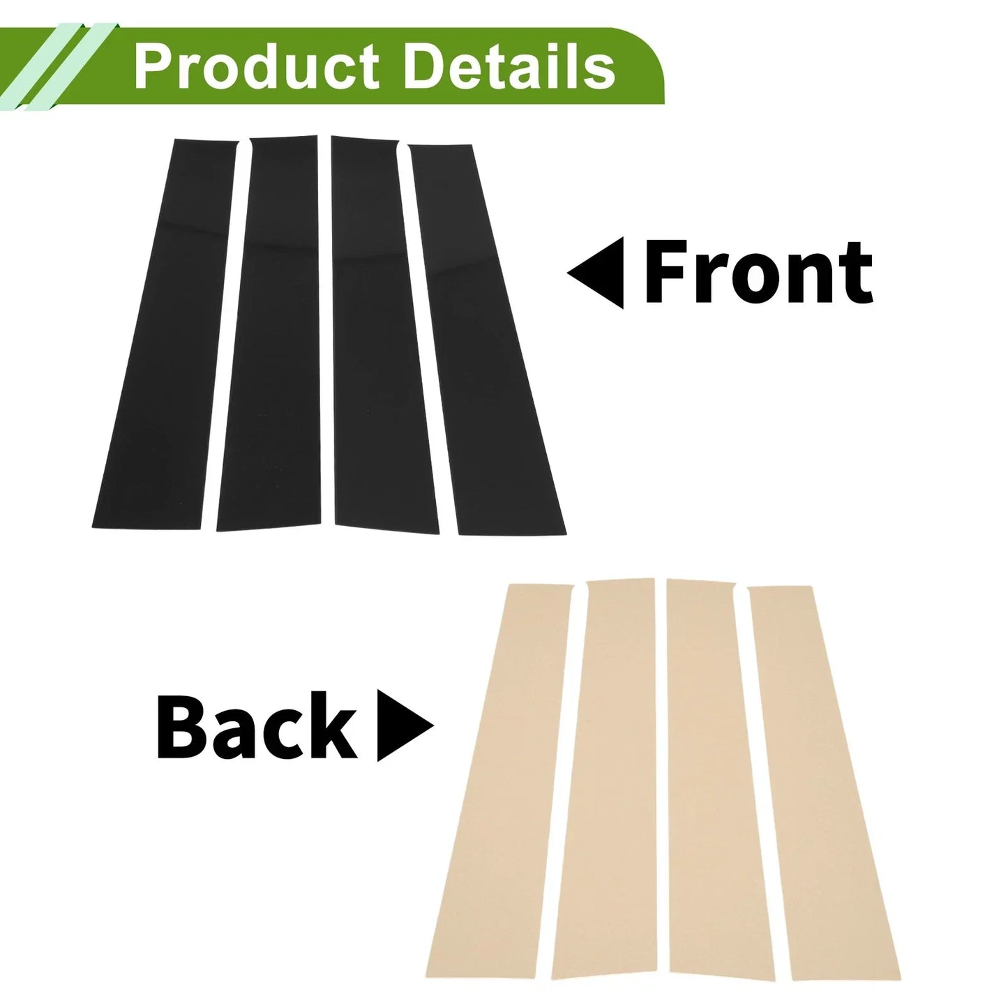 4 x Pillar Window Trim for Dodge Ram (2009-2018) - Black Finish