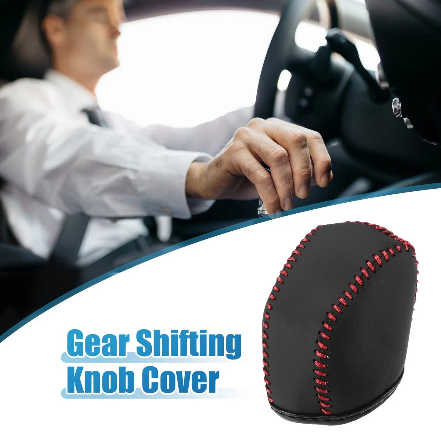 Gear Shift Lever Cover Trim for Lexus NX 250 (2022-2023) Black Red Stitches