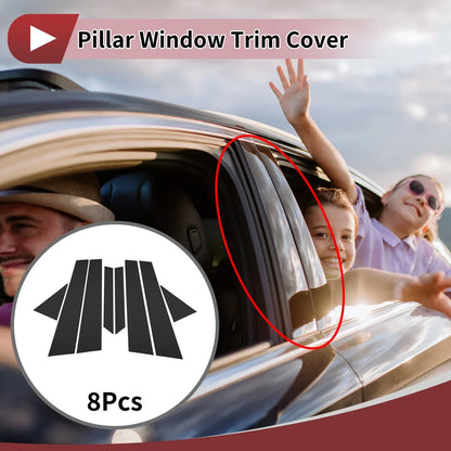 Door Pillar Window Trim for Hyundai Elantra (2007-2010) - Black Finish