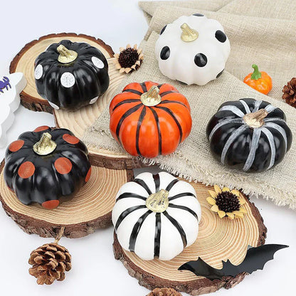 6 x Halloween Pumpkin Indoor Decorations for Home Shop Table Desk
