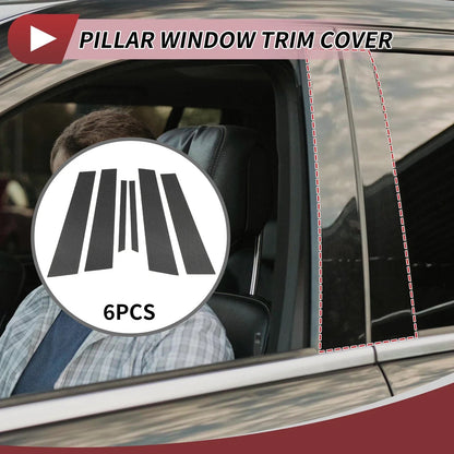 6 Pcs Door Pillar Window Trim for Mercedes E-Class (2017-2023) Carbon Fiber