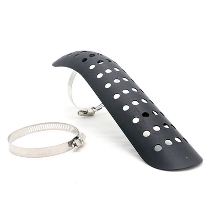 Black Exhaust Muffler Pipe Heat Shield Cover for Universal Motorcycle