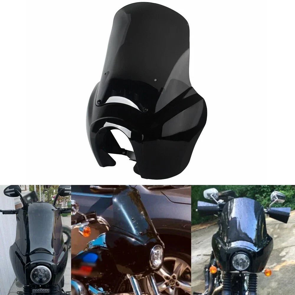 Front Headlight Fairing & Windshield Kit for Harley Softail FXBB FXBBS FXST FXLR (2018-2023)
