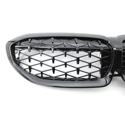 Front Bumper Upper Mesh Grille for BMW 3 Series G20 (2019-2022) Glossy Black