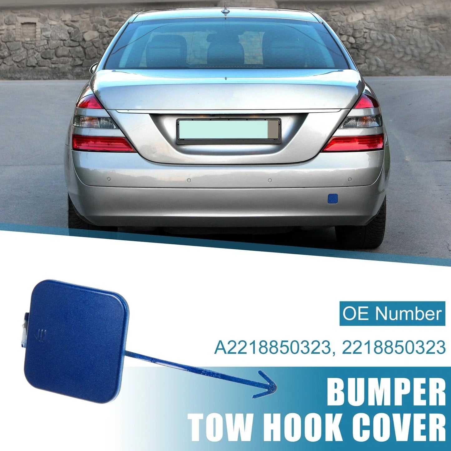 Rear Bumper Tow Hook Cover for Mercedes-Benz W221 2007-2009 Blue