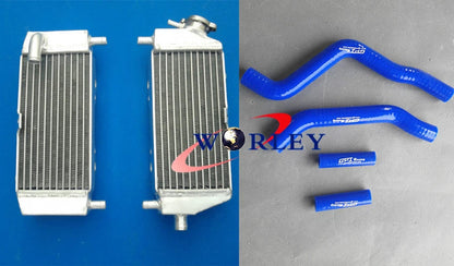 Aluminum Radiator & Blue Hose for Kawasaki KX125 KX 125 (2003-2008)