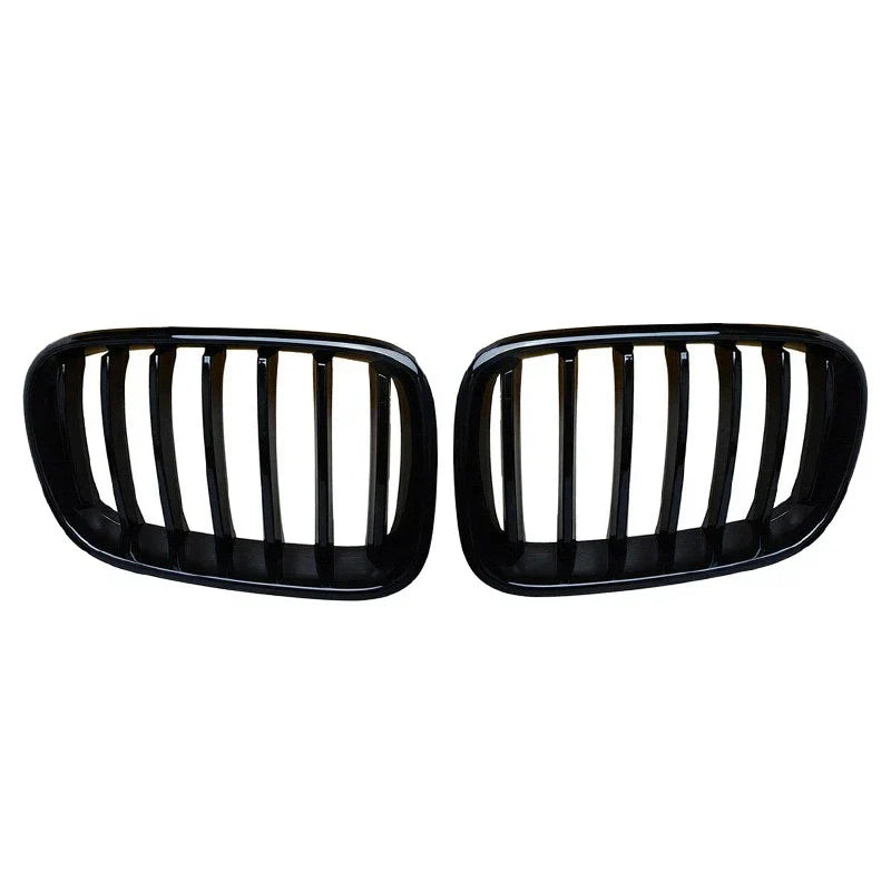 2 x Front Grille Kidney Grill Gloss Black for BMW X3 (2010-2014)