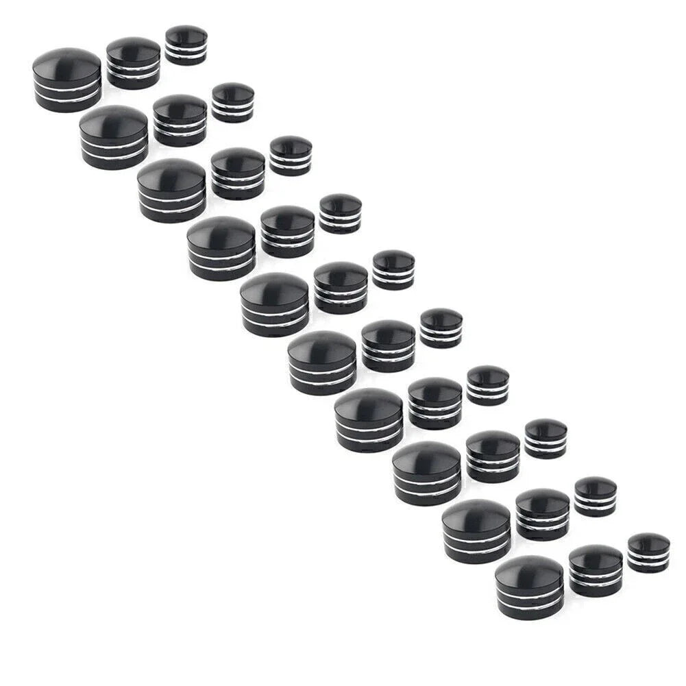 9mm Motor Bolt Topper Caps Covers for Harley  - 10 x Black CNC