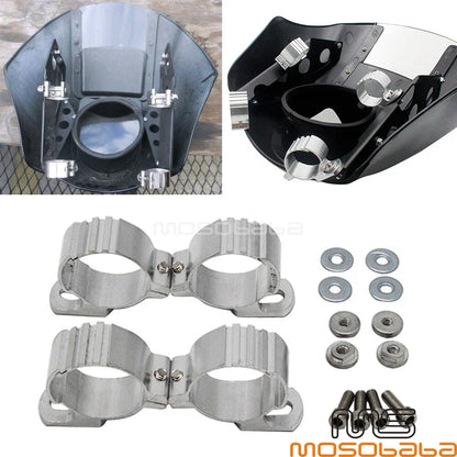 35-45mm Fork Clamp Bracket Mount Headlight Fairing for Harley
