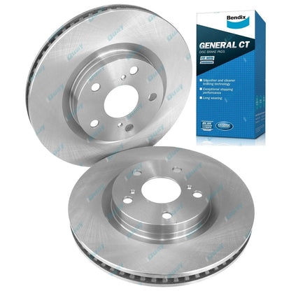 Front Disc Brake Rotors & GCT Pads for Toyota Camry AHV40 AVV50 2010~2017