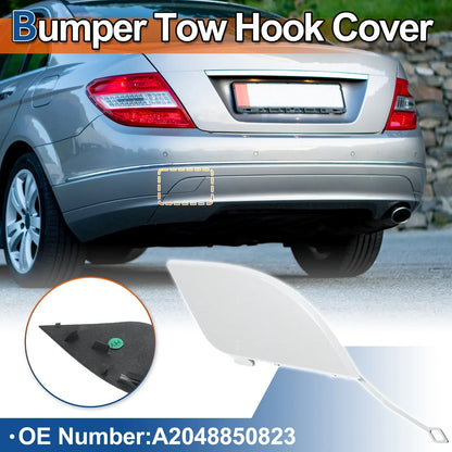 Rear Bumper Tow Hook Cover for Mercedes-Benz C W204 (2007-2014) White