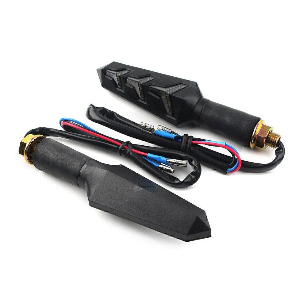 10mm Motorcycle Black LED Amber Turn Signal Lights for Universal Models