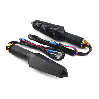10mm Motorcycle Black LED Amber Turn Signal Lights for Universal Models