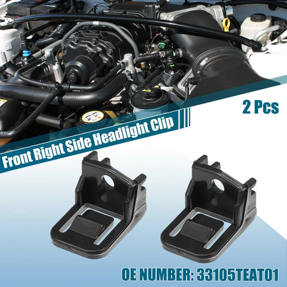 2 x Front Right Side Headlight Clips for Honda Civic (2016-2020)