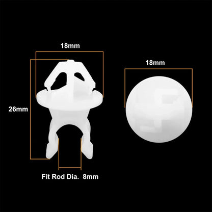 Hood Prop Rod Support Rivet Clips 14 x 11mm White 5 x for Honda