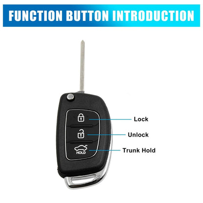 Key Fob Shell Case for Hyundai Santa Fe 2013-2015 3 Button