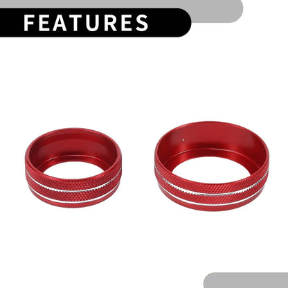 AC Media Volume Switch Knob Cover Ring for Dodge Durango (2021-2023) - 3 x Red