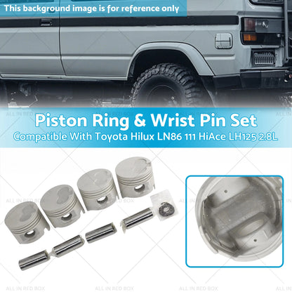 4 x Engine Piston Rings & Wrist Pins for Toyota Hilux LN86 LN111 2.8L