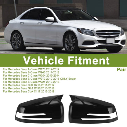 Gloss Black Mirror Cover Caps for Mercedes-Benz A-Class W176 (2012-2018)