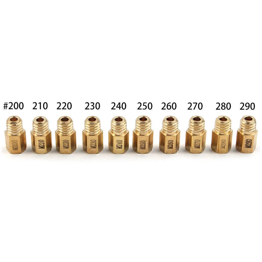 10 Pcs Hex Type Main Jets for MIKUNI VM/TM/TMX Carburetor (200-290)