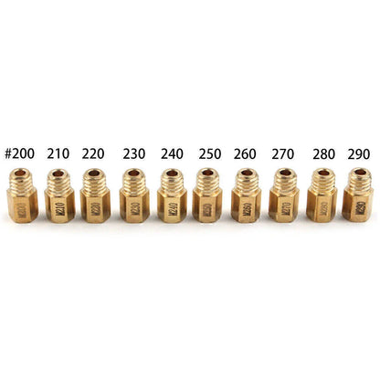 10 Pcs Hex Type Main Jets for MIKUNI VM/TM/TMX Carburetor (200-290)