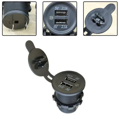 USB Dual Socket 12-24V Vehicle Charger/Data Cable for Yachts