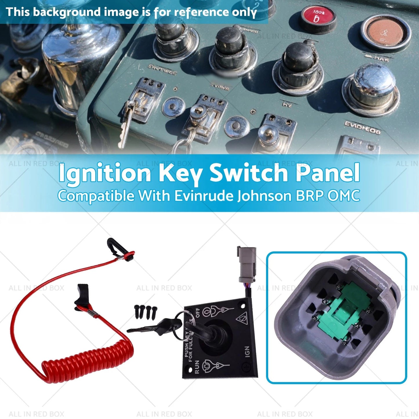 Marine Ignition Switch Panel w/ Key for Johnson Evinrude OMC