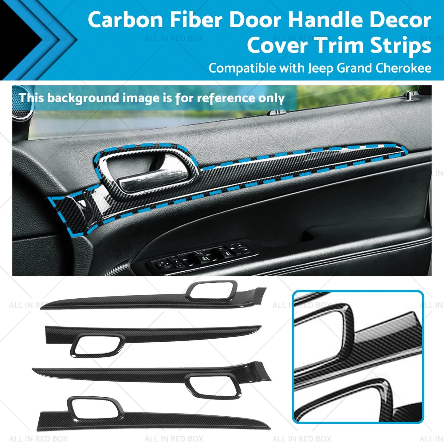Carbon Fiber Door Handle Trim for Jeep Grand Cherokee