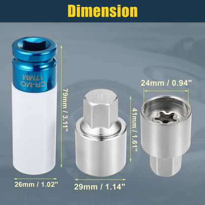 302 Wheel Lock Lug Nut Set with Protector Socket for Mercedes Benz