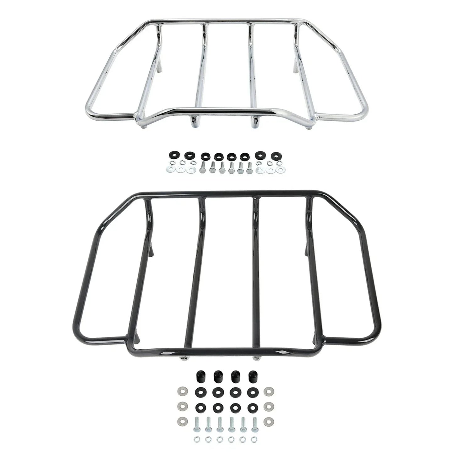 Chrome/Black Trunk Top Luggage Rack for Harley Touring (1984-2024)