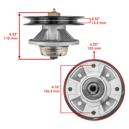48 Inch Deck Spindle with Pulley Blade Kit for John Deere GT242 GT262 (2004–2018)