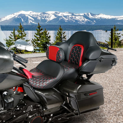 Driver Passenger Seat & Backrest Pad for Harley Road Glide (2014 - 2023)