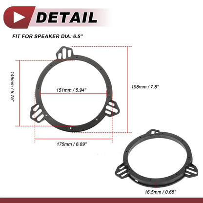 Speaker Spacer Ring Adaptor for Honda Civic 2001-2005 Rear 6.5" (2 Pcs)