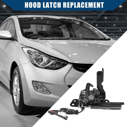 Hood Lock Latch for Hyundai Elantra 2016-2018 Durable Metal Black