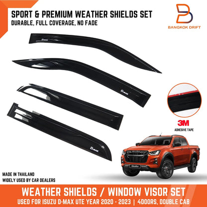 Weathershields Window Visors 4 x for Isuzu D-MAX RG Dual Cab Ute (2020-2023)