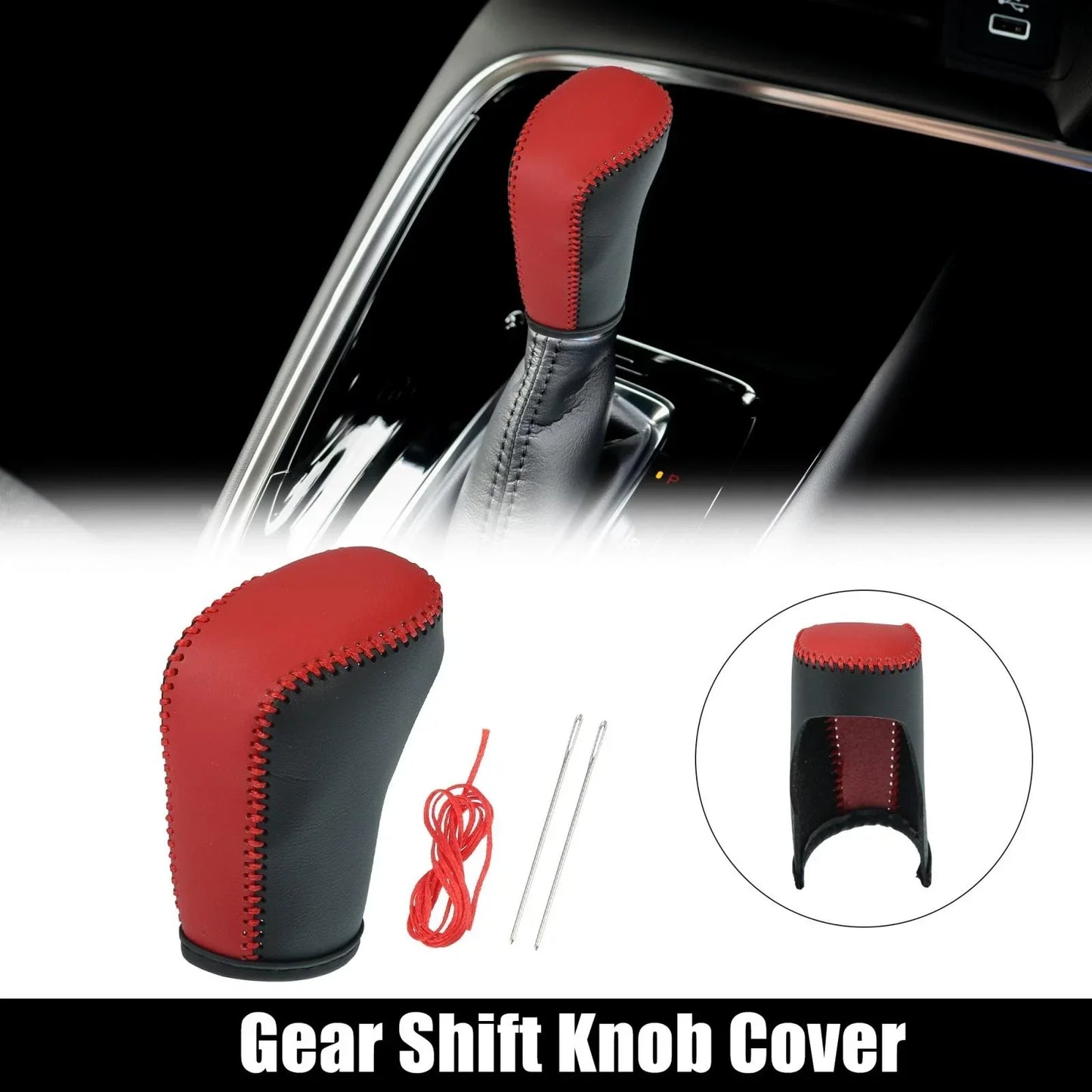 Car Gear Shift Knob Cover for Honda Accord (2018-2022) - 1 x Black Red