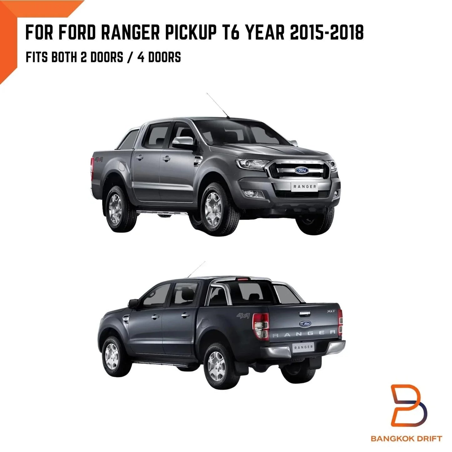 A2W  Cool White Slim Fender Flares for Ford Ranger (2015-2018)